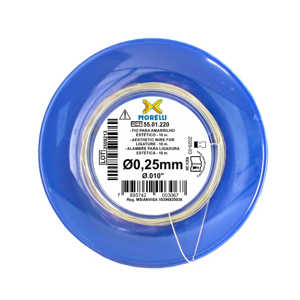 ALAMBRE PARA LIGADURA ESTETICA CRNI REDONDO 0.25mm (.010) ROLLO POR 10 MT_1